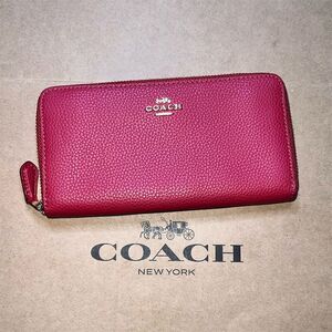 COACH Red Leather Wallet w Gold Hardware AUTHENTIC